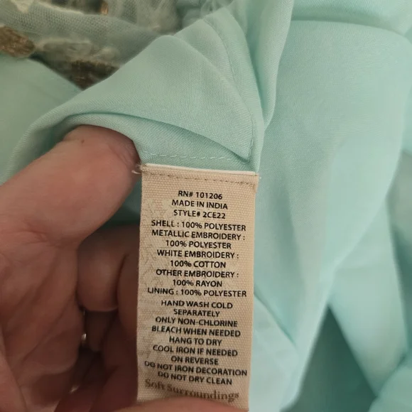 Soft Surroundings Intricate Embroidered Boho Floral Blue Red Analisa Skirt, M - Picture 13 of 14